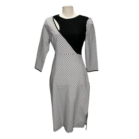 I Heart Ronson Womens Sequin Black & White Pencil Dress Size Medium - Picture 10 of 16